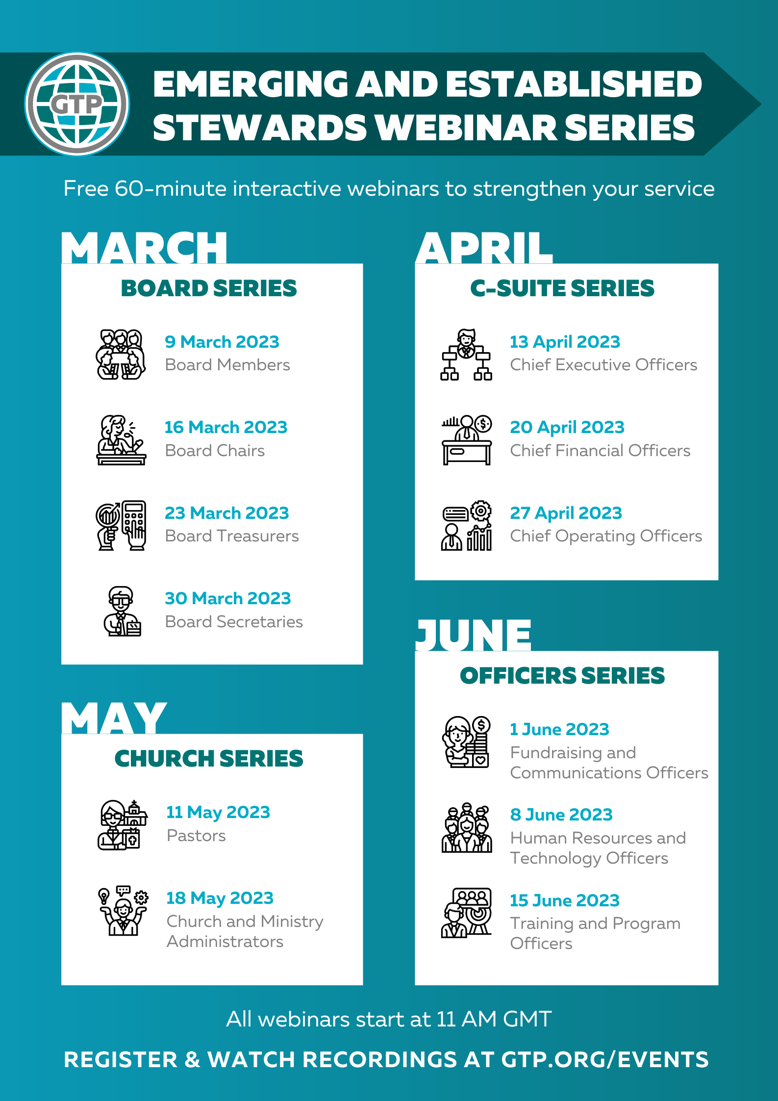GTP Emerging and Established Stewards Webinar Series Poster